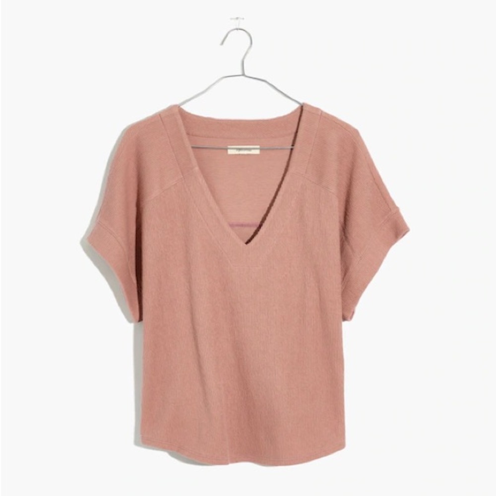Madewell Ottoman Jacquard V-Neck Boxy Top